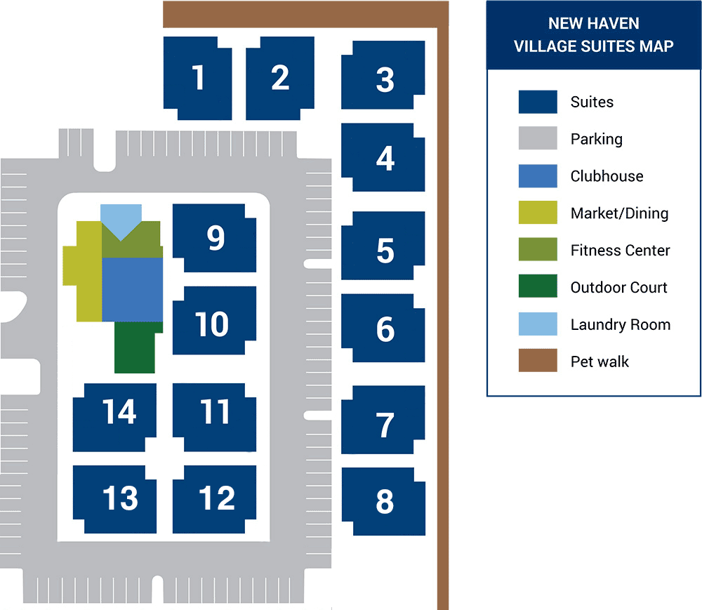 Hotel Layout Map of New Haven Village Suites
